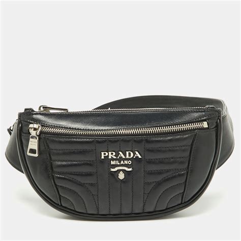 prada diagramme leather belt bag size|Prada nylon waist bags.